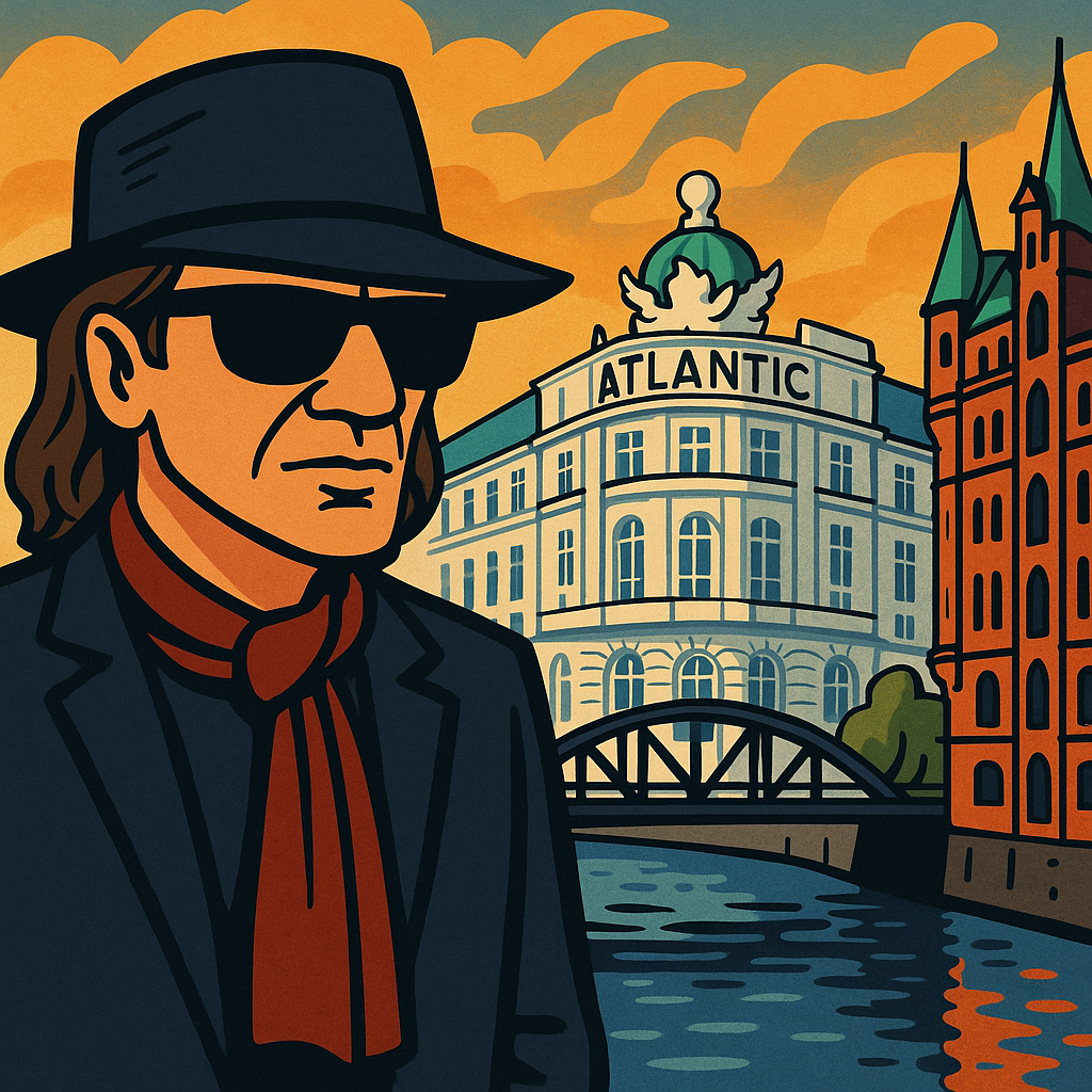 Udo Lindenberg vor dem Hotel Atlantic